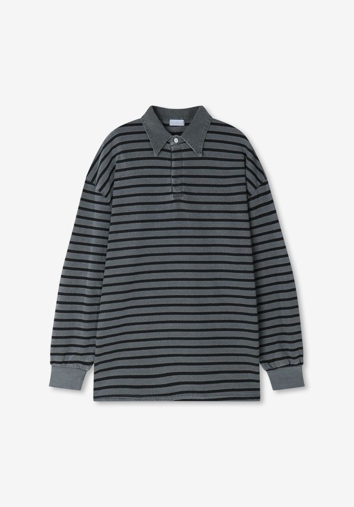 AN Pigment Stripe Collar T