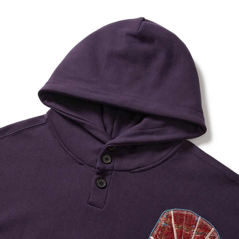 Boiling patched hoodie / Purple