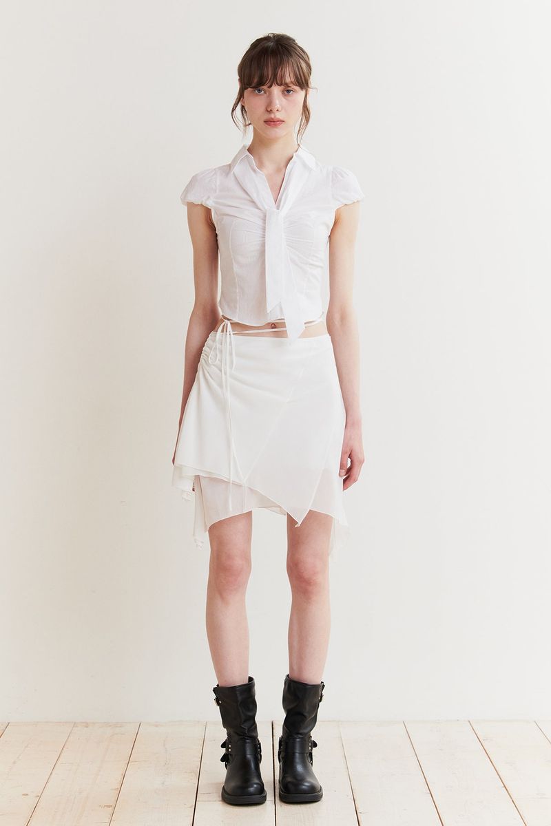 FAIRY MIDI SKIRT white