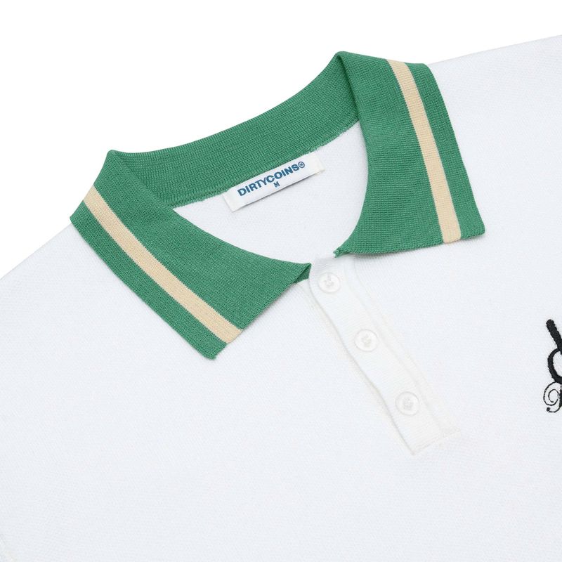 Knit Polo Premium Garment White Green