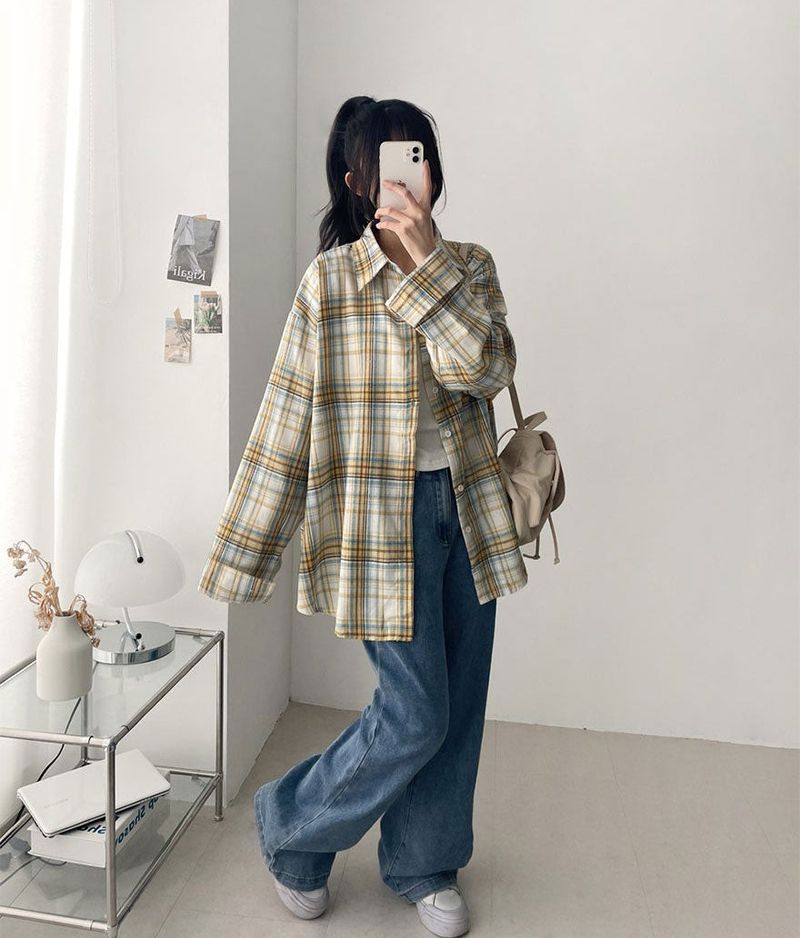 Lue Loose Fit Checkered Shirt