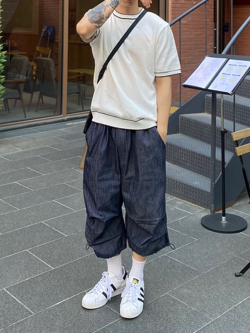 Nonfade denim half pants 2C
