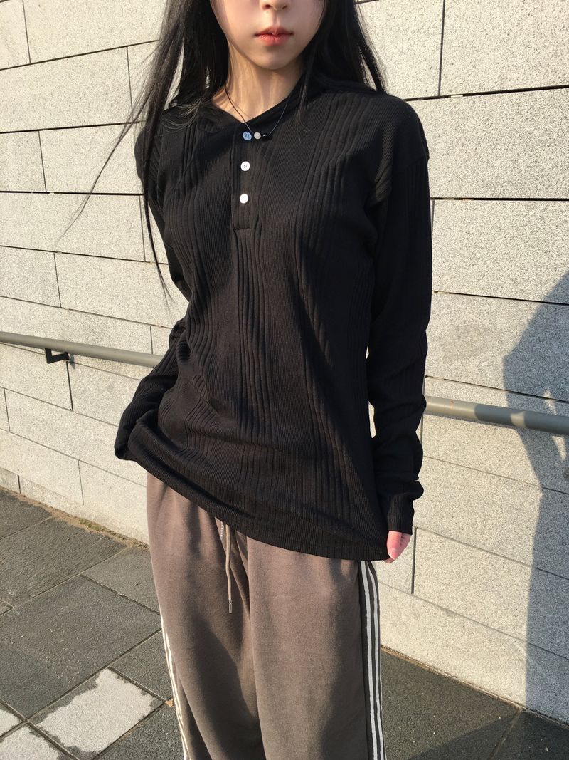 RITCORE(リットコア)の「Easy Relaxed Fit Henley Neck Hoodie (4c)(Tops)」