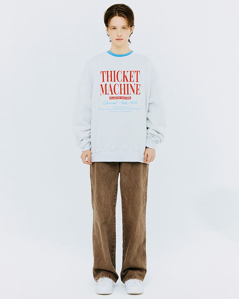 NCOVER（エンカバー）の「THICKET MACHINE TYPO SWEATSHIRT-WHITE MELANGE（Tops）」