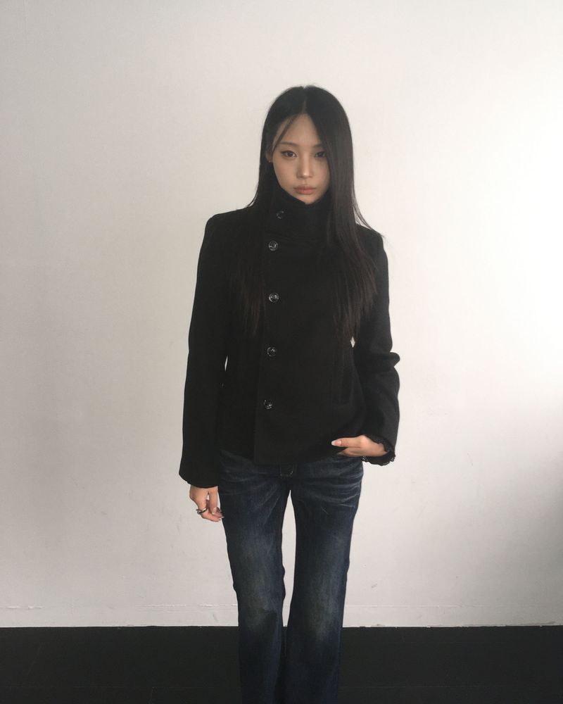 High neck coat