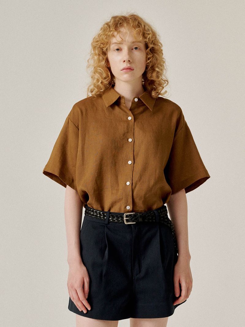 Linen half shirts (Ivory)