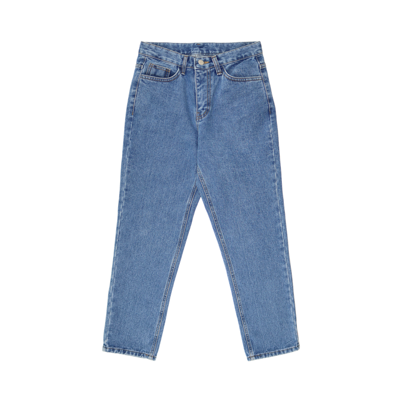 CHECK RIBBON DENIM PANTS