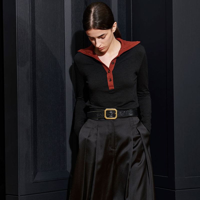  AVA TURTLE NECK TOP, BLACK