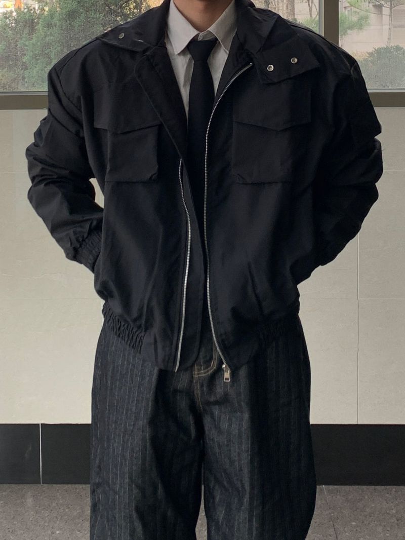 Elon High-Neck Crop Pocket Field Windbreaker