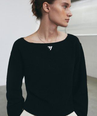 MINIMAL NNC BOAT NECK KNIT_BLACK