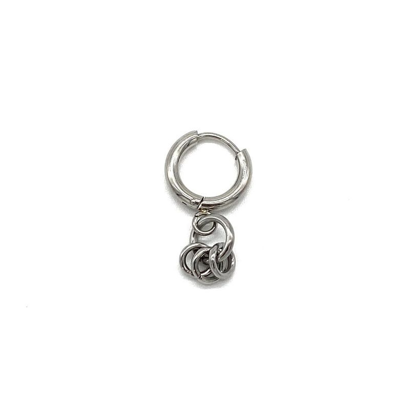 Surgical steel 3 ring earring