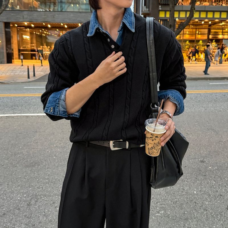 lemenne(ルメンヌ)の「LMN Raf 4 Button Cable Crop Knit (5 colors)(Tops)」