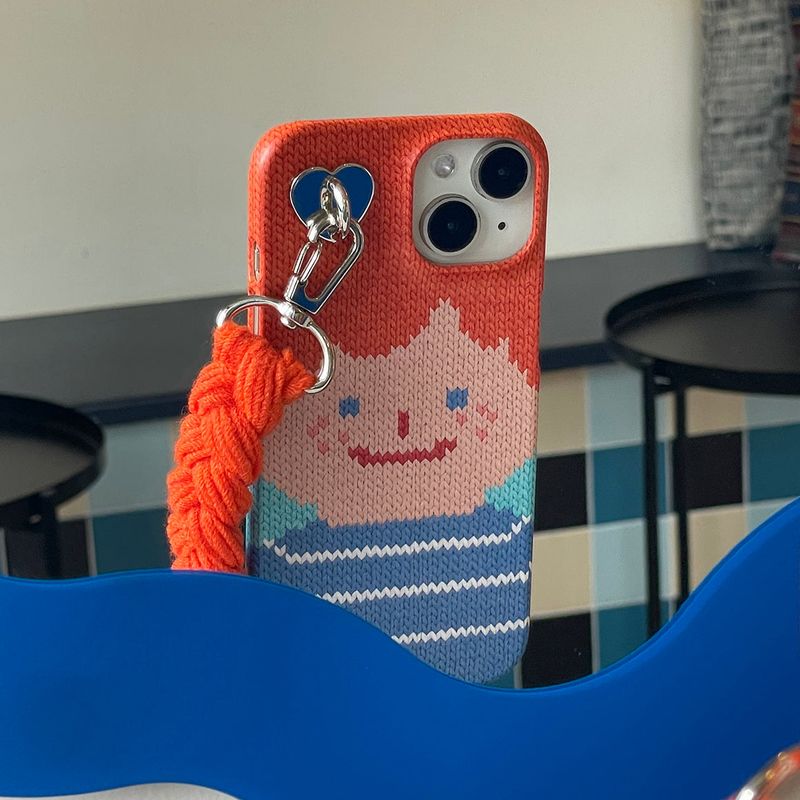 SMILEY FACE HARD CASE - VER.2 (+HAIR KEYRING SET) - ORANGE