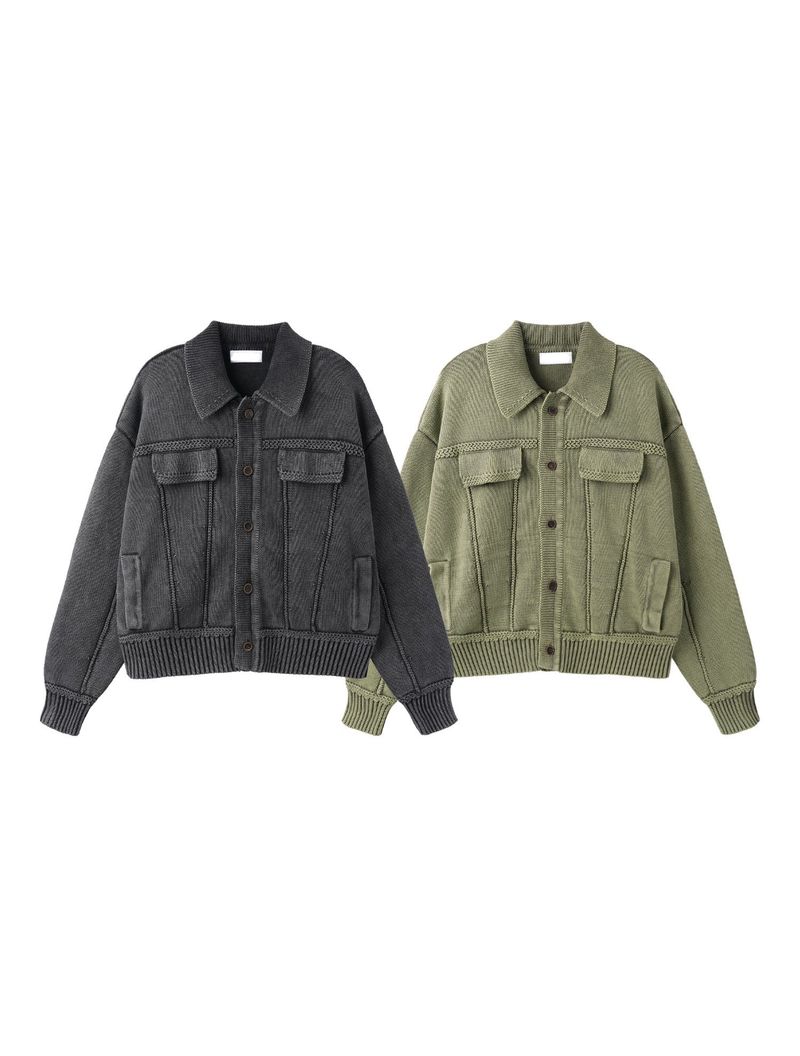 Enmic Trucker Washed Cardigan 2C