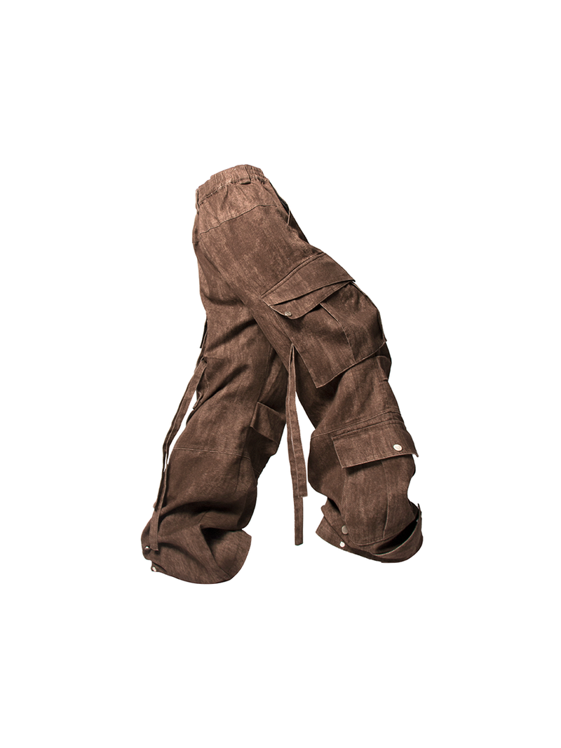 RELABEL（リレーベル）の「RELABEL Three-dimensional Composition (Block) Washed Silhouette Pleated Multi-pocket Adjustable Flap Shell Trousers（Pants）」