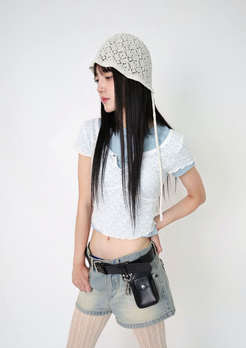 Basic Washed Short Denim Shorts