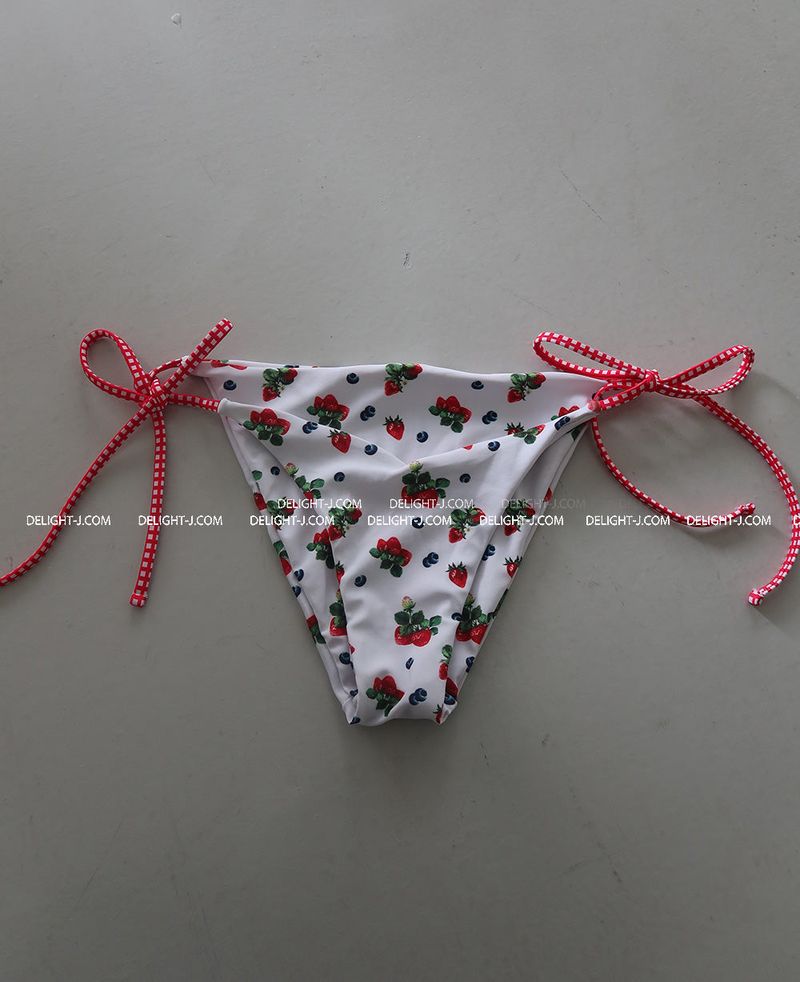 a strawberry tube top bikini