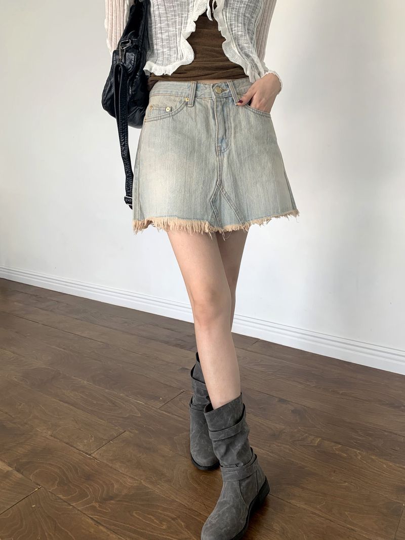 Rattan Vintage Washed Surgical Mini Skirt
