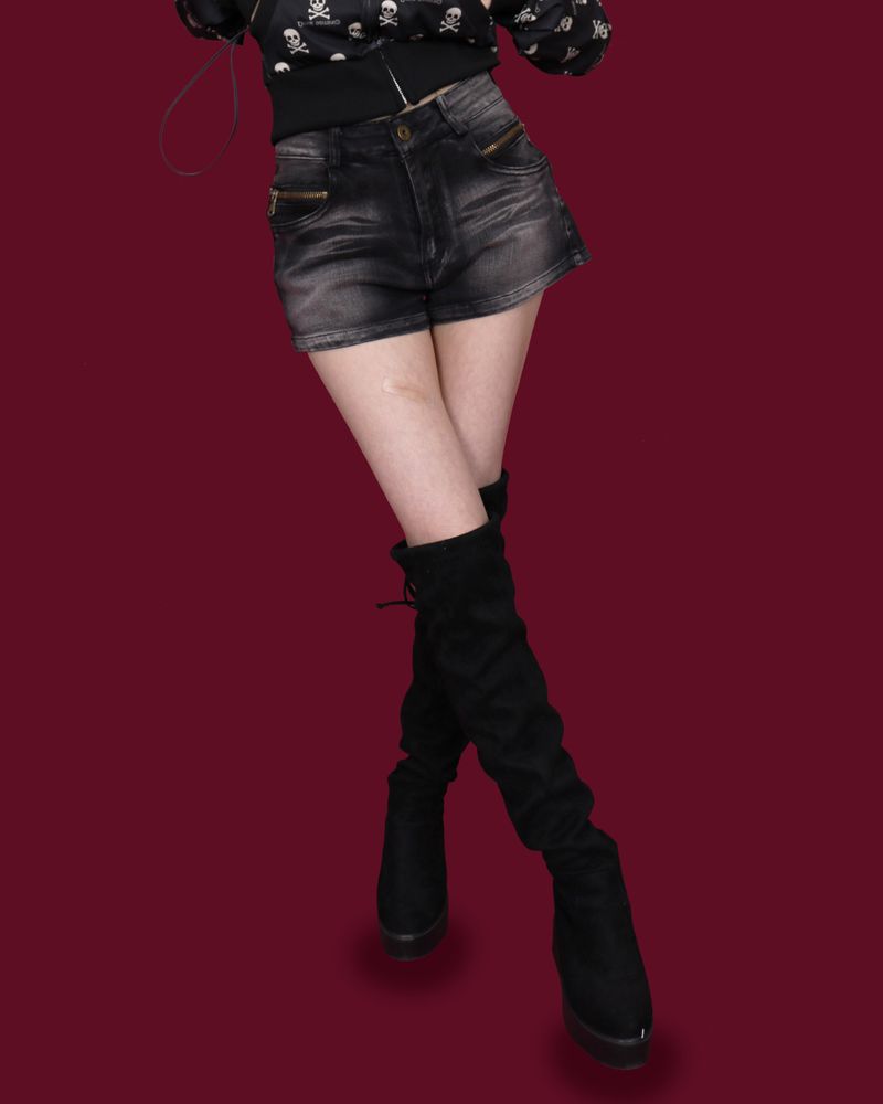 twin denim shorts (2color)
