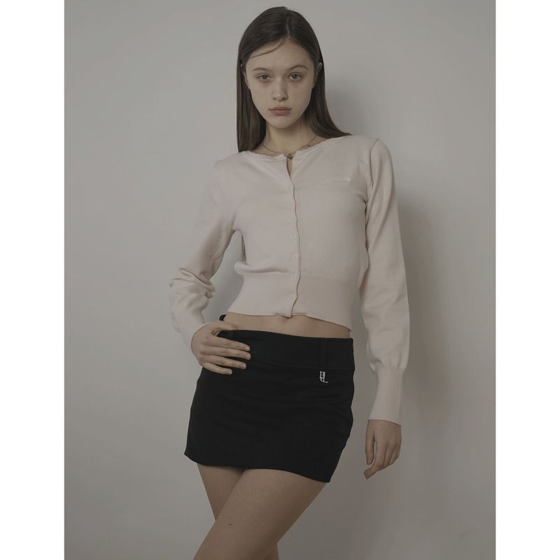 BELT MINI SKIRT-BLACK