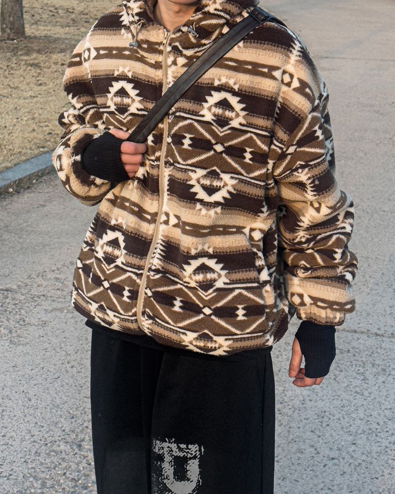 Elk Nordic Shearling Hood Jumper