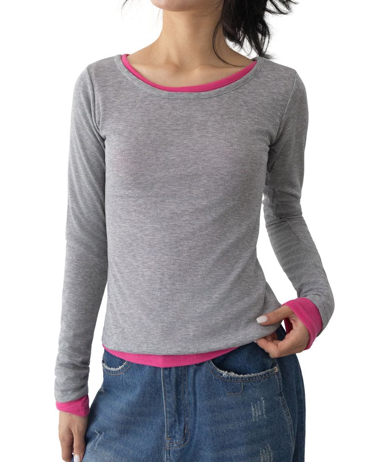 Duo U-Neck Long Sleeve T-Shirt