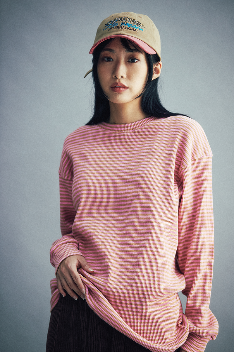 Stripe Long Sleeve Tee (Pink/Beige)