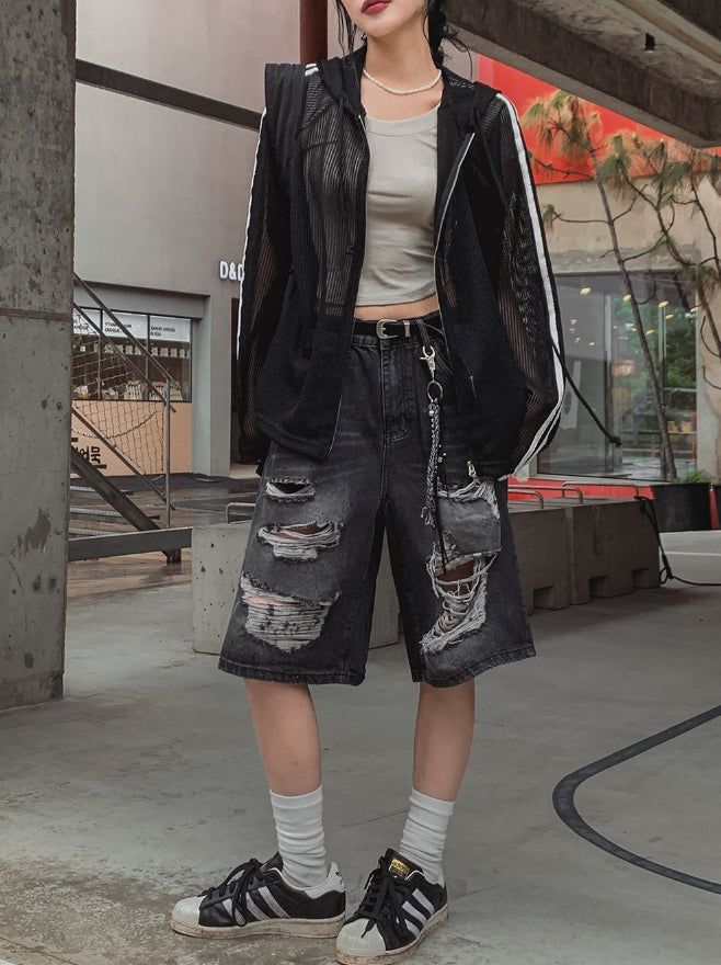 Summer Track Mesh Hooded Zip-Up