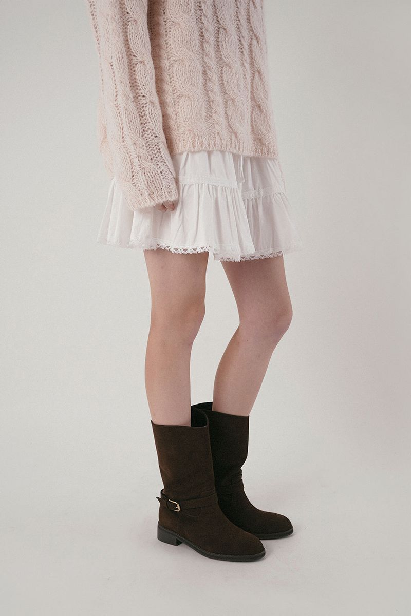 Cinnamon cable knit_baby pink