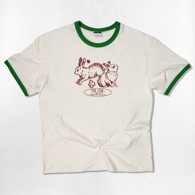 ドローイング ラビット リンガー Tシャツ - 4カラー