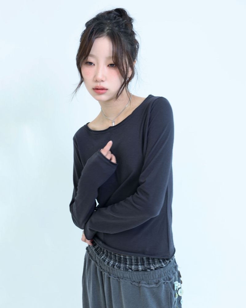 Stitched T-shirt - Dark Charcoal
