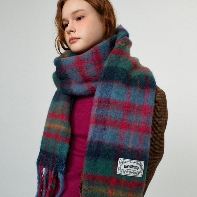 Soft Brushed Check Muffler_Green