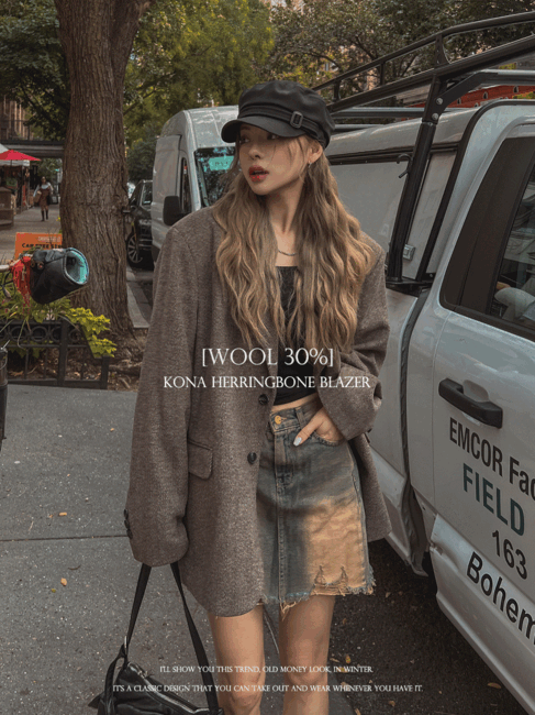 ULAN（ユレン）の「(WOOL 30%) コナヘリンボーンクラシックブレザー（ジャケット/アウター）」