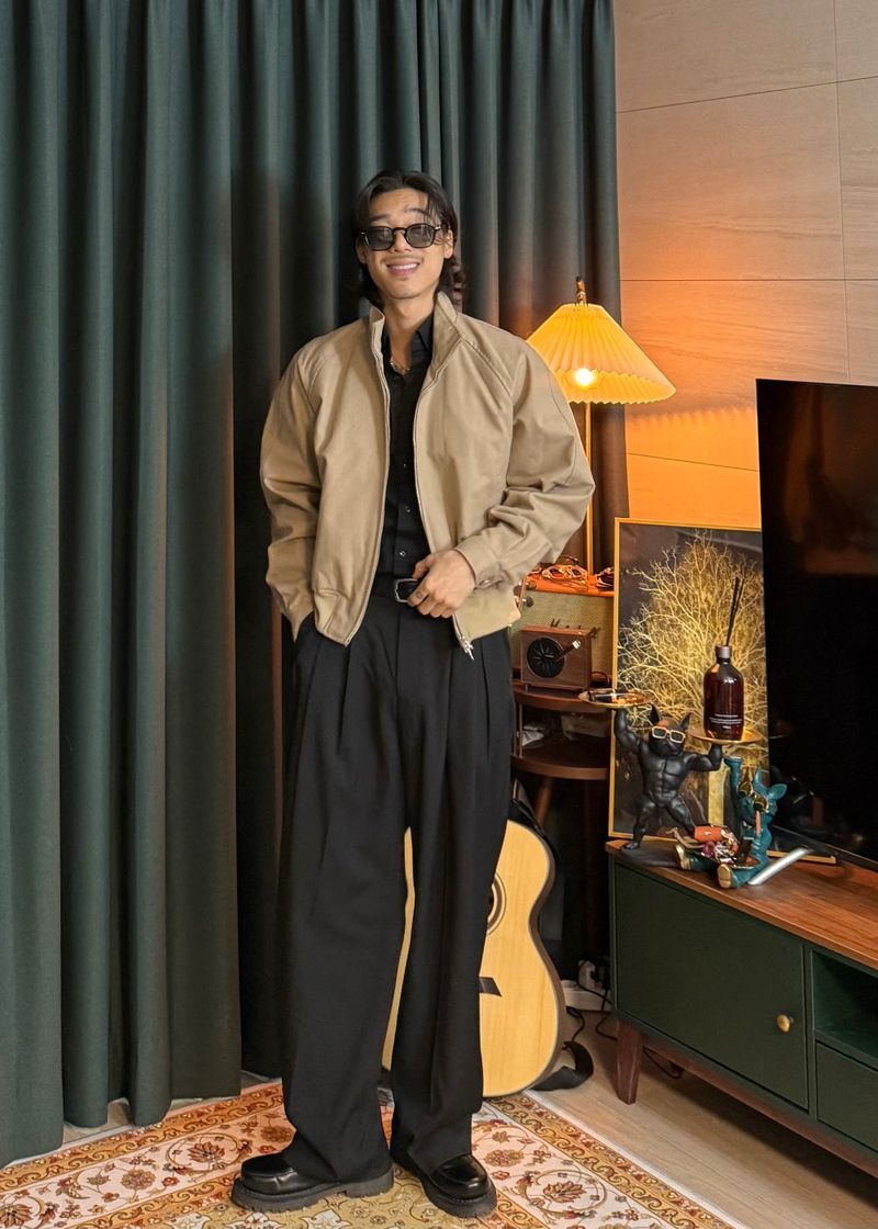High-neck cropped jacket 3COLOR