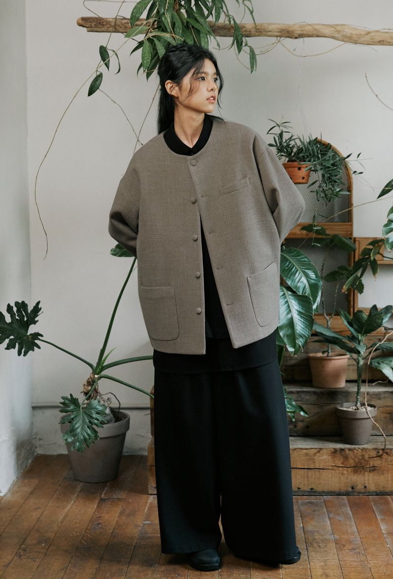 unisex tweed jacket beige