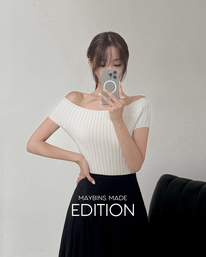 [MADE] Mer off‑shoulder knit