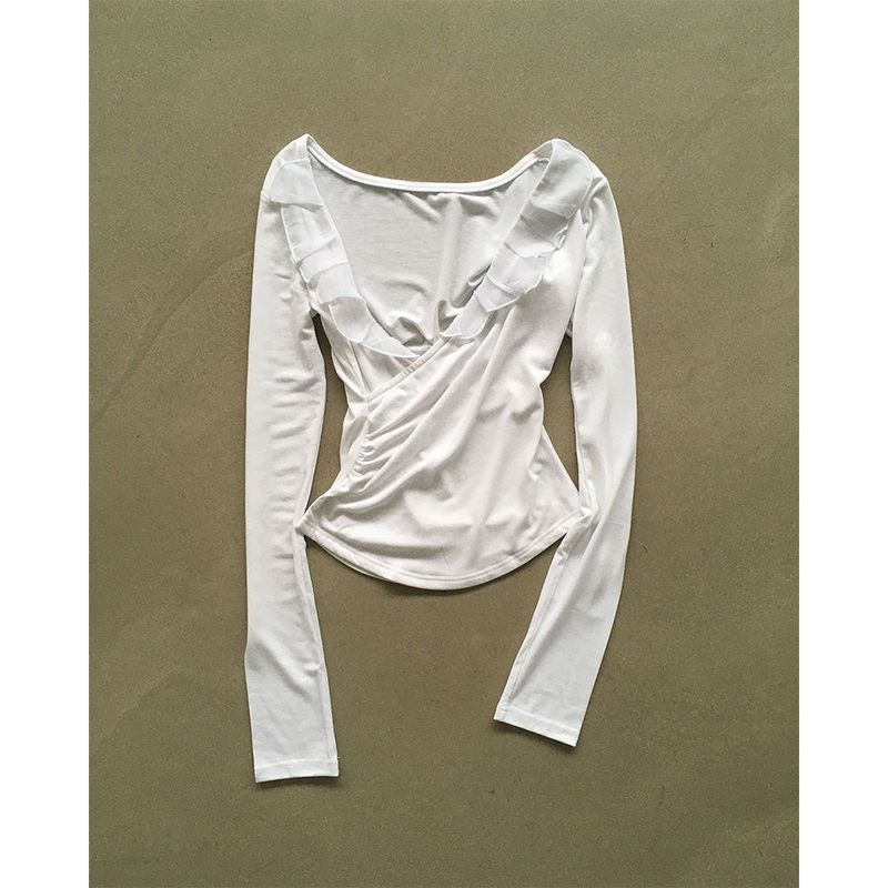 Bai V-neck Frill T