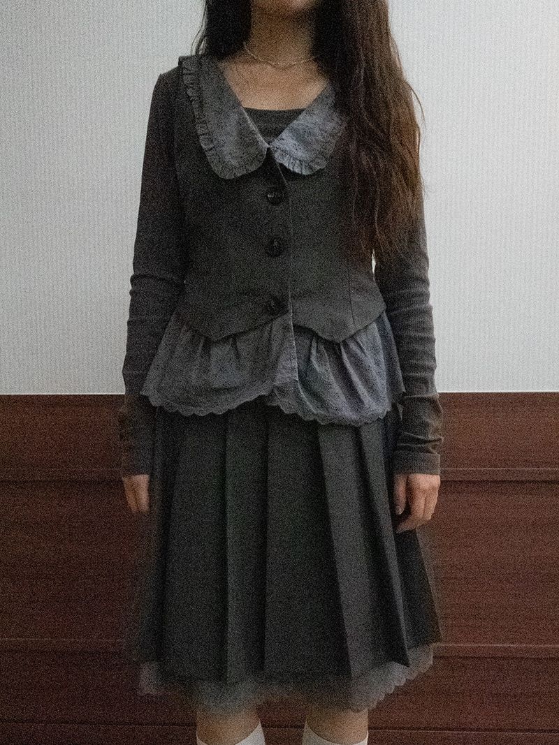 Cherish Bow Vest (grey)