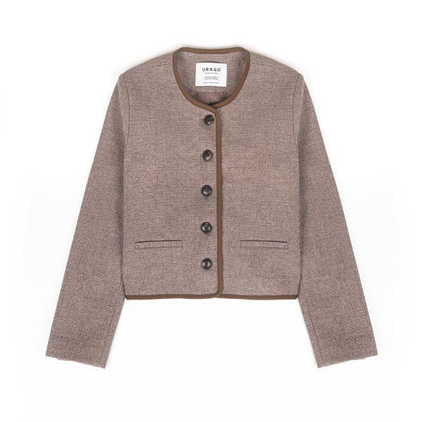 Flat check cropped jacket