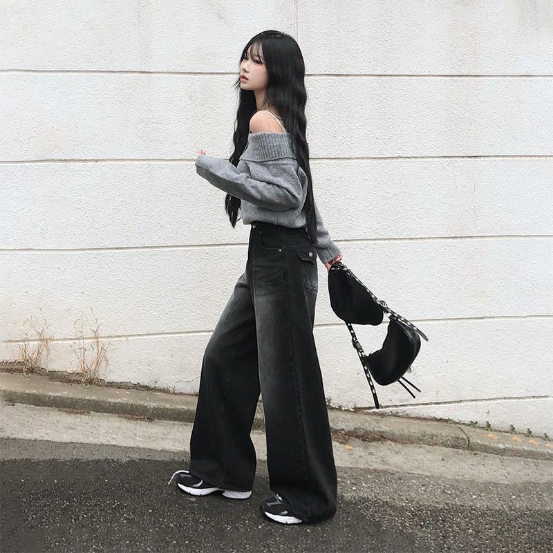 [BELLIDE MADE] Shearing, back pocket denim wide pants