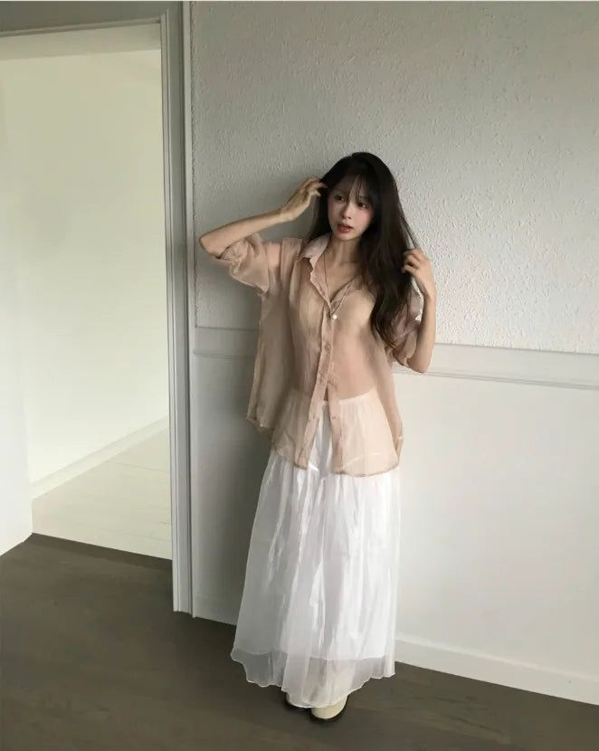 frit veil 20% chiffon shirt / blouse