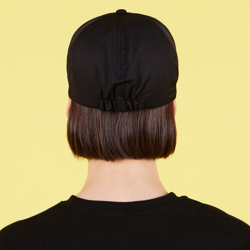 Stud Logo Nylon Newsboy Ball Cap Black