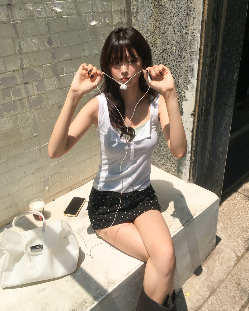 Tencel button sleeveless
