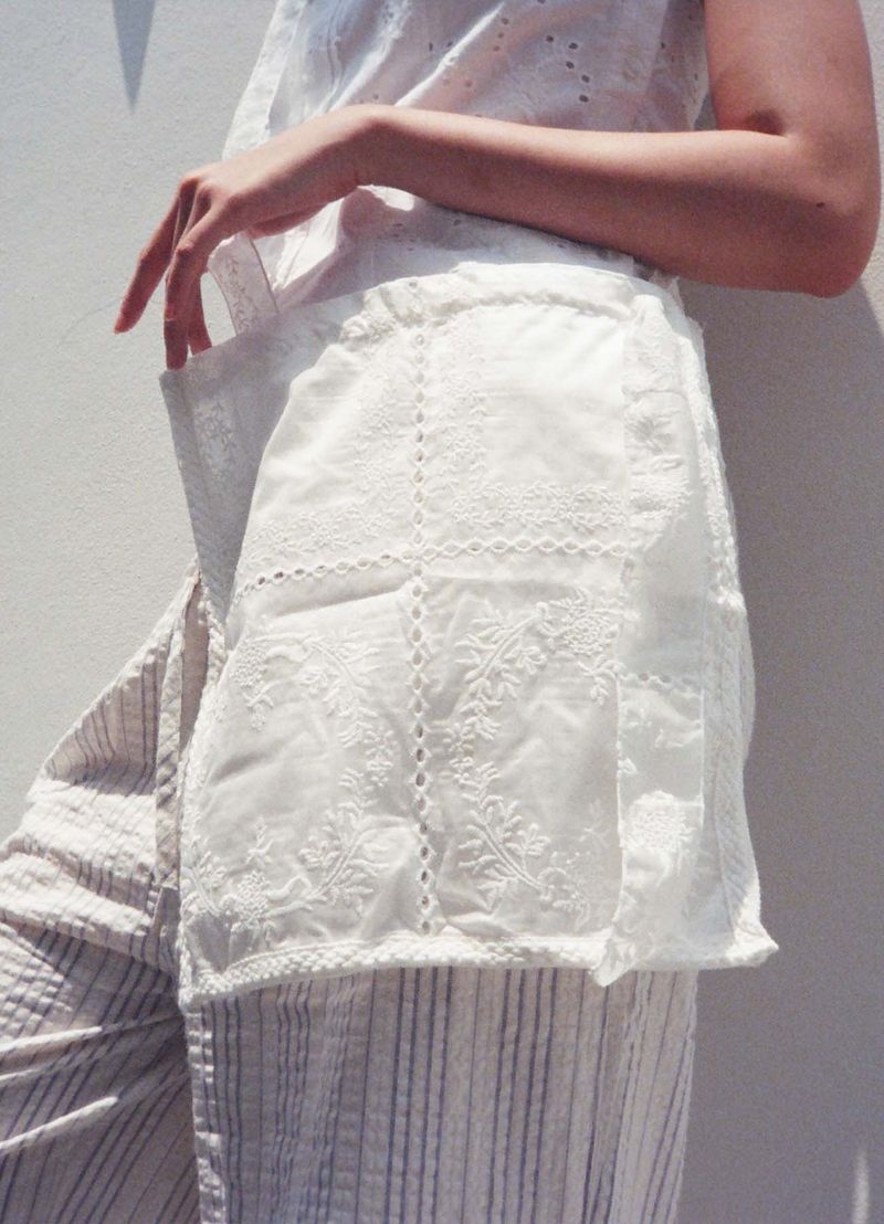 Lace Organza Bag - White