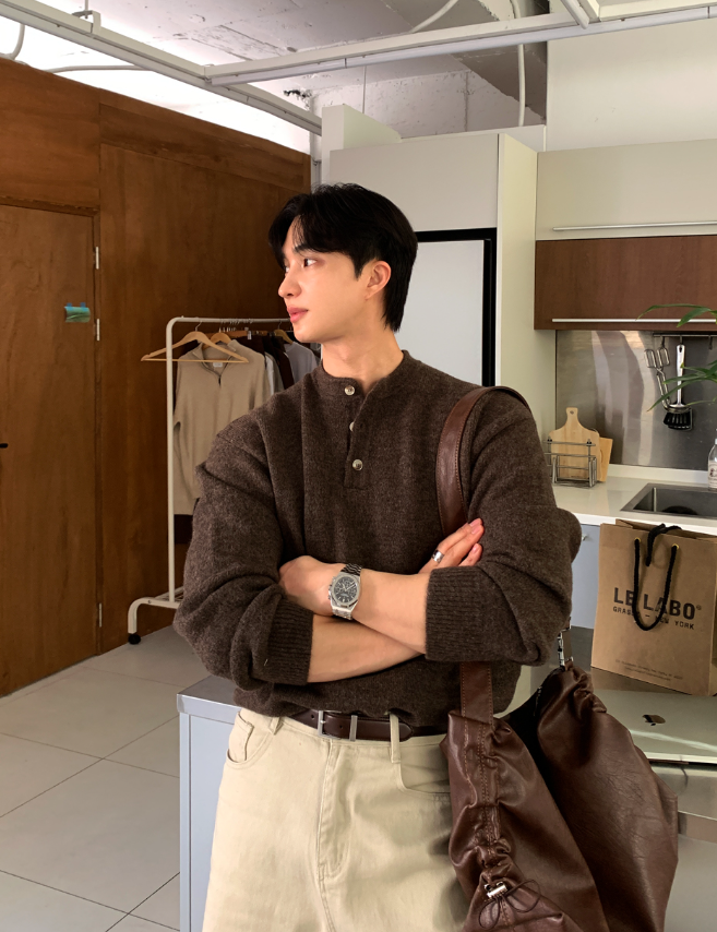 Belif Basic Henry Neck Overfit Knit