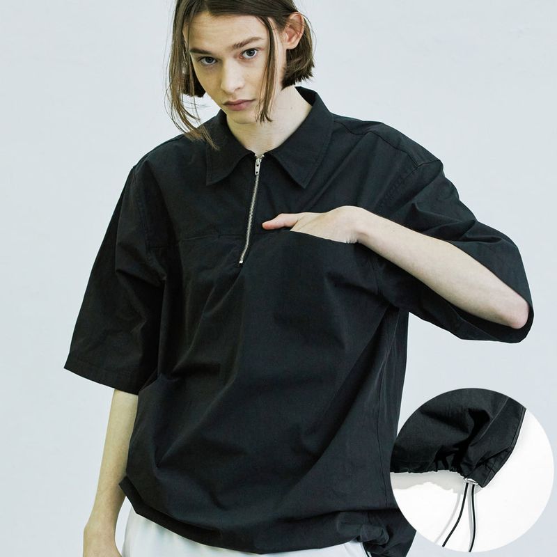 S SY(エスエスワイ)の「anorak zipper up nylon shirt black(Tops)」