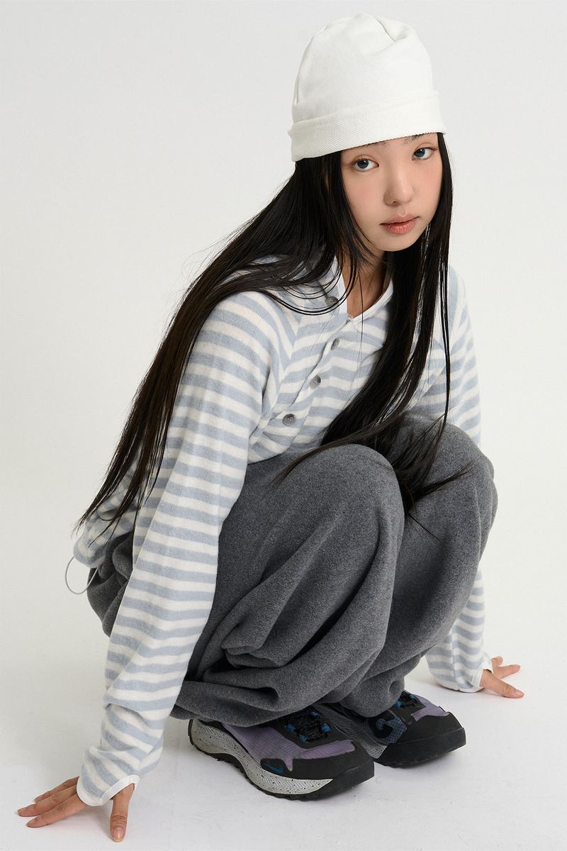 Cozy belted fleece jogger pants