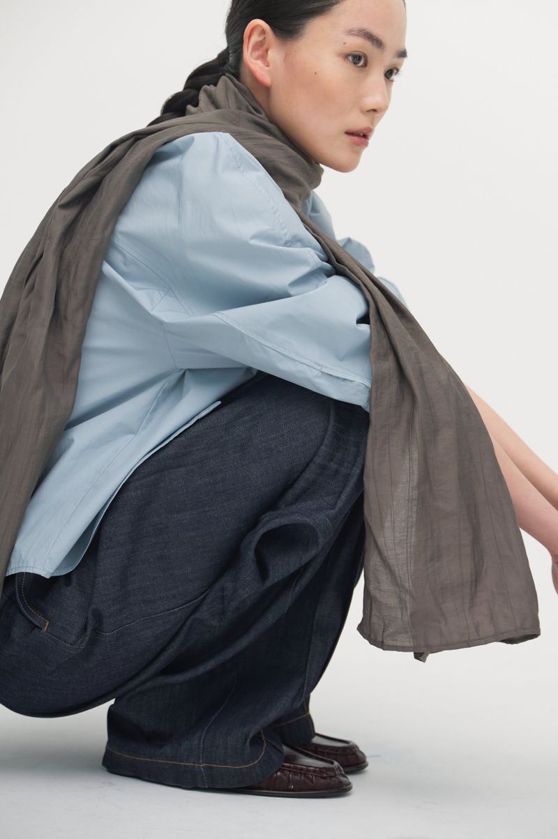 Pleats linear scarf_2colors