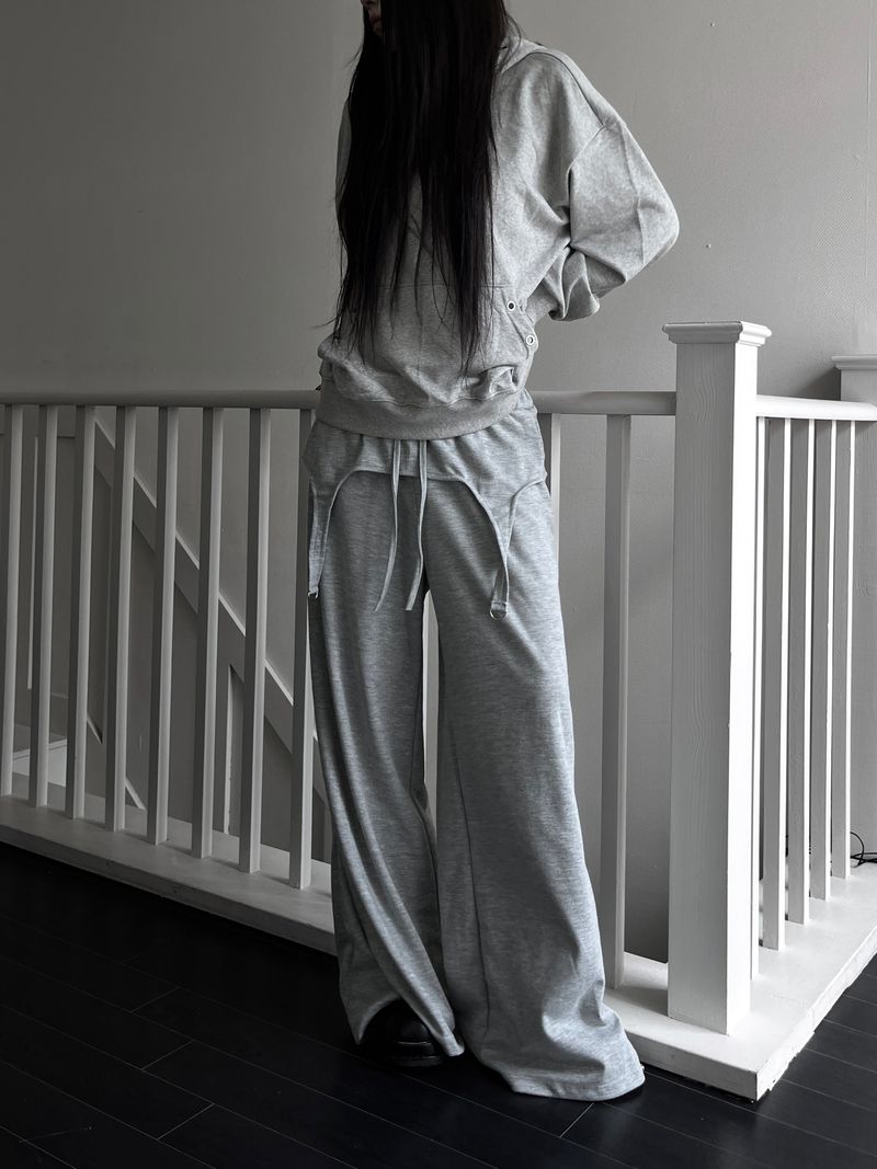 D-ring snap wide pants (2color)