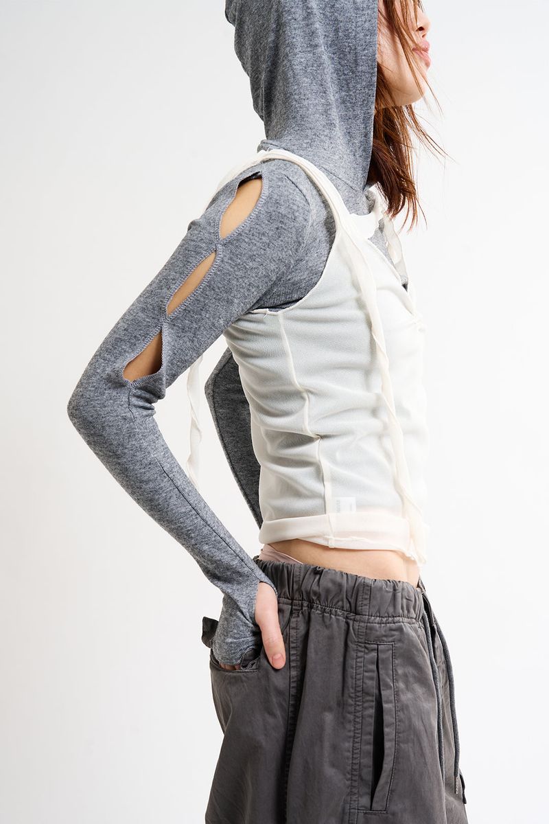 Sheer layered wrap sleeveless